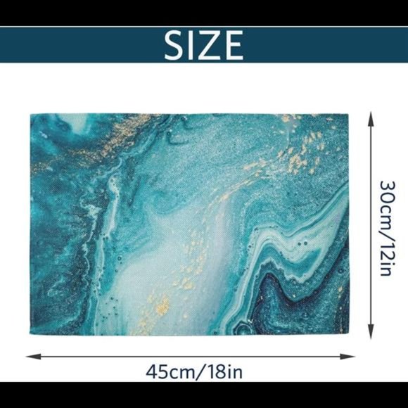 Set of 4 Placemats for Dining Table - Marble - 18 x 12 inch - Picture 2 of 7